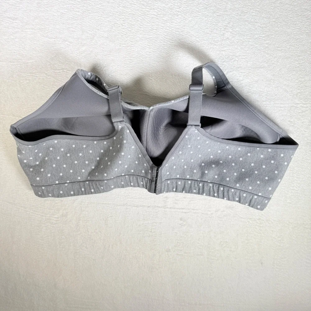 Cacique Gray Star Print Full Coverage Bra 54D Lightly Lined No Wired - Picture 2 of 4